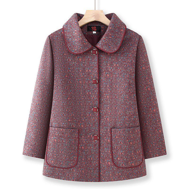 Grandma's 2026 Spring-Autumn Lapel Jacket: New Style Women's Casual Jacket for Middle-Aged & Elderly Moms & Mothers-in-Law