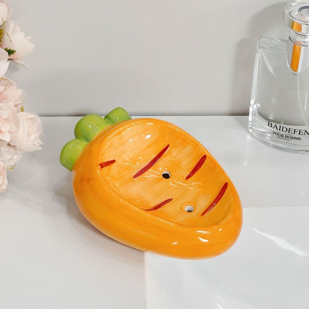 Ceramic Soap Holder Cute Watermelon Soap Dish Tray Container Carrot Soap Box  Shower