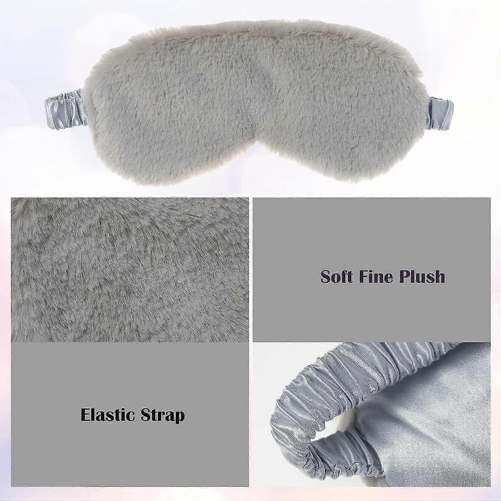 4-Piece Plush Sleep Masks - Silky Backing & Adjustable Fit