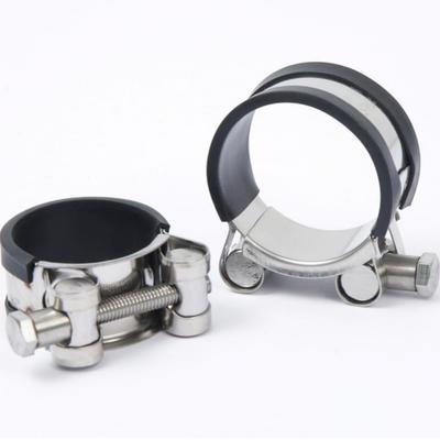 Muffler Clamp, Muffler Band, 2-Pack, Exhaust Hose Band, Silencer Band, 304 Stainless Steel Clamp,