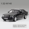 1/32 Benz S-W140 Legierung Diecast Automodell Spielzeug Metallkarosserie Kunststoffchassis Gummireifen mit 4 Türen zum Öffnen Rückziehfunktion Kinder A88