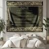 Elegant Psalm 23 Tapestry, Whimsical Black And Gold Scripture Print With Ornate Border For Cozy Christian Home Decor