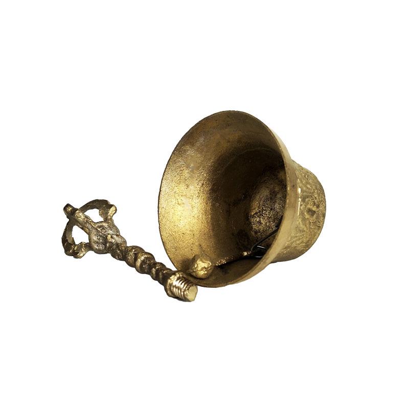 "Brass Hand Rattle with Five Bells for Home or Shop Use"