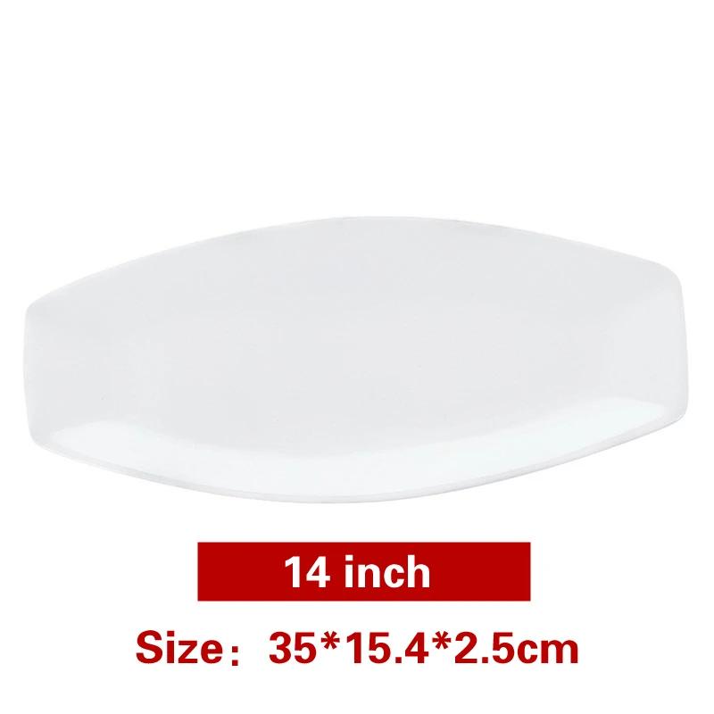 Large Steamed Fish Plate Tableware Boat Shaped Plate Set Platos White Ceramic Rectangular Fish Sushi Plate Sashimi Disc Plates
