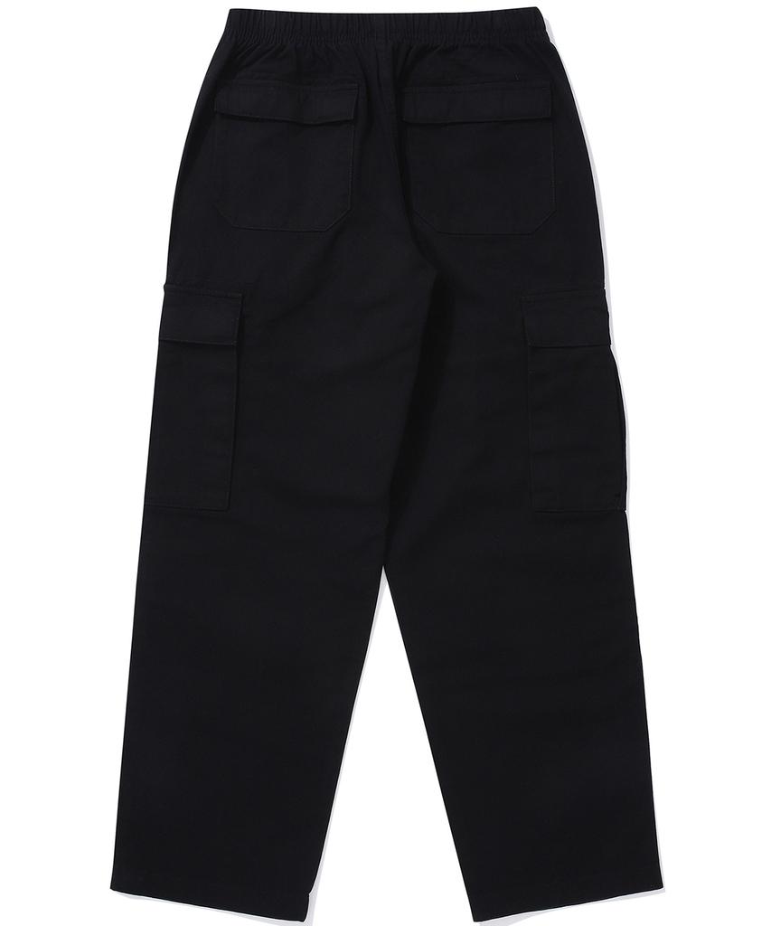 COLUMBIA UNIVERSITY Sl-Label Belted Cargo Cotton Pants Black