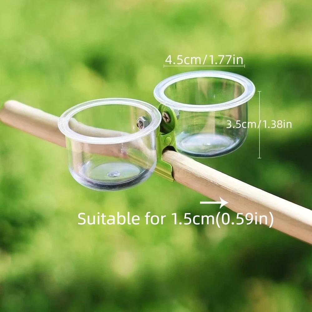 With Clip Bird Cage Feeder Transparent Pet Bird Feeder Parrot Food Bowl  Small Pet Bird