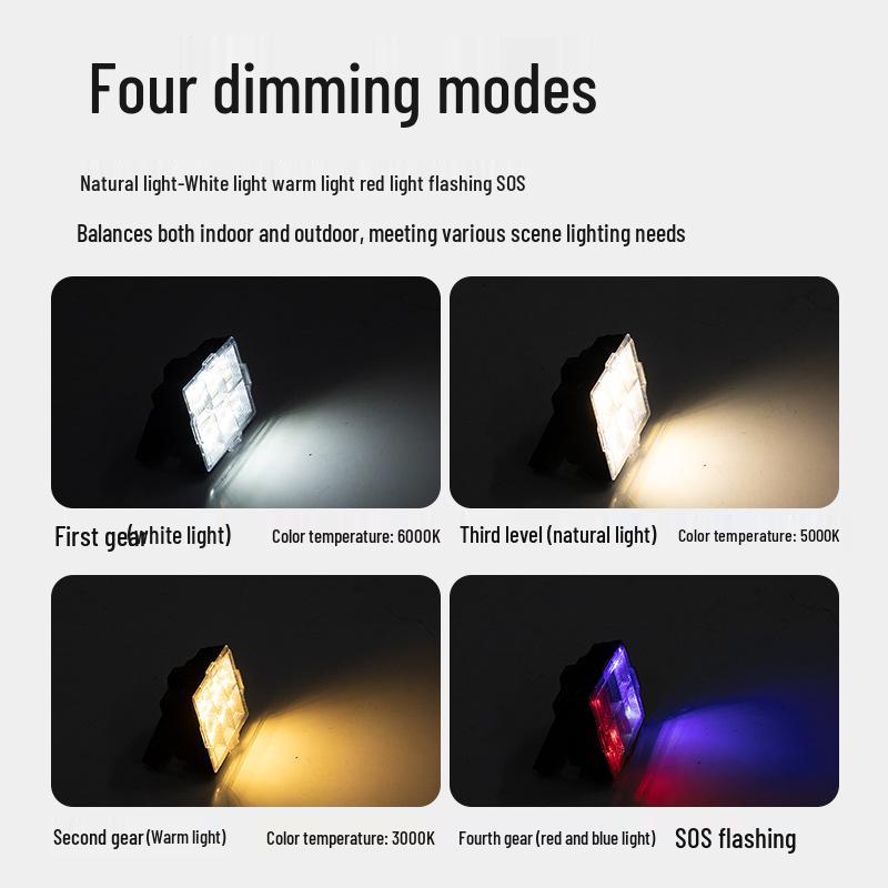 Portable Outdoor Full-Screen Handheld Lamp: Long Battery, Rainproof, Multifunctional Camping Light