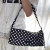 Neue Nische schlicht vollflächiger Druck schwarz-weiße Polka Dots rechteckig verstellbar vielseitig Pendler Umhängetasche kleine Tasche