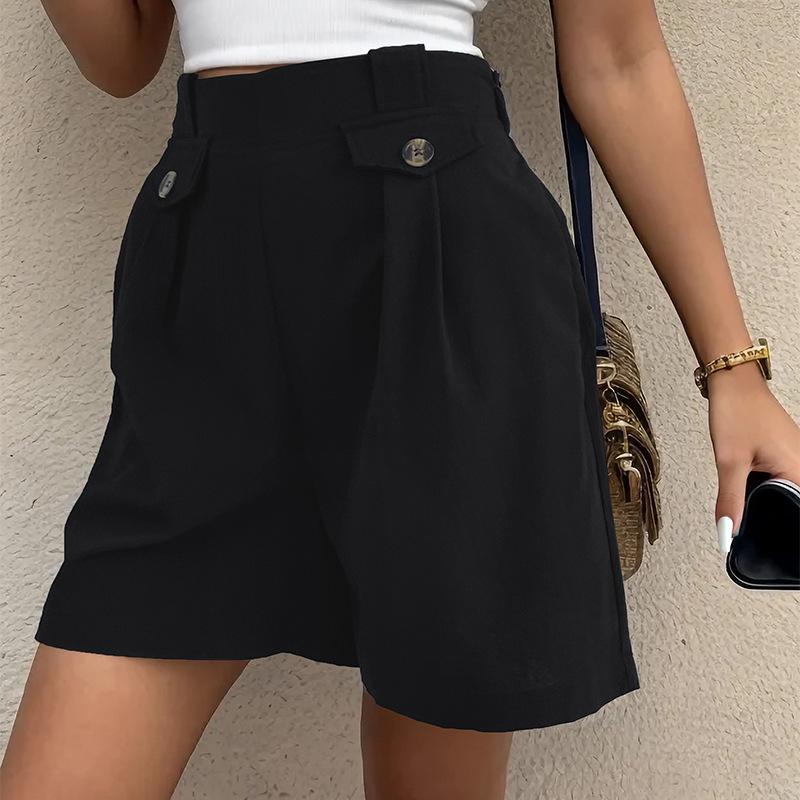 Women's Fashion Casual Summer Spring Solid Color Print High Waist Shorts