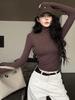 Korean Turtleneck Slim-Fit Women's Winter Top - 2025 Waist-Cinching Base Layer in Pure Color