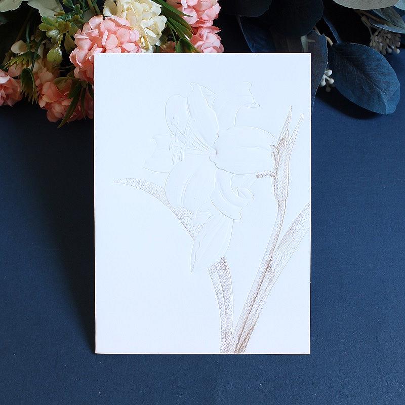 

Elegant Embossed Floral Card for Teacher s Day, Weddings & Thank You Gifts