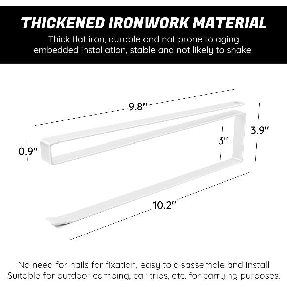 Under Cabinet Paper Towel Holder - Embedded Roll Dispenser for Kitchen with Adhesive Mount - No Drill Hanging Storage Rack for Tissue and