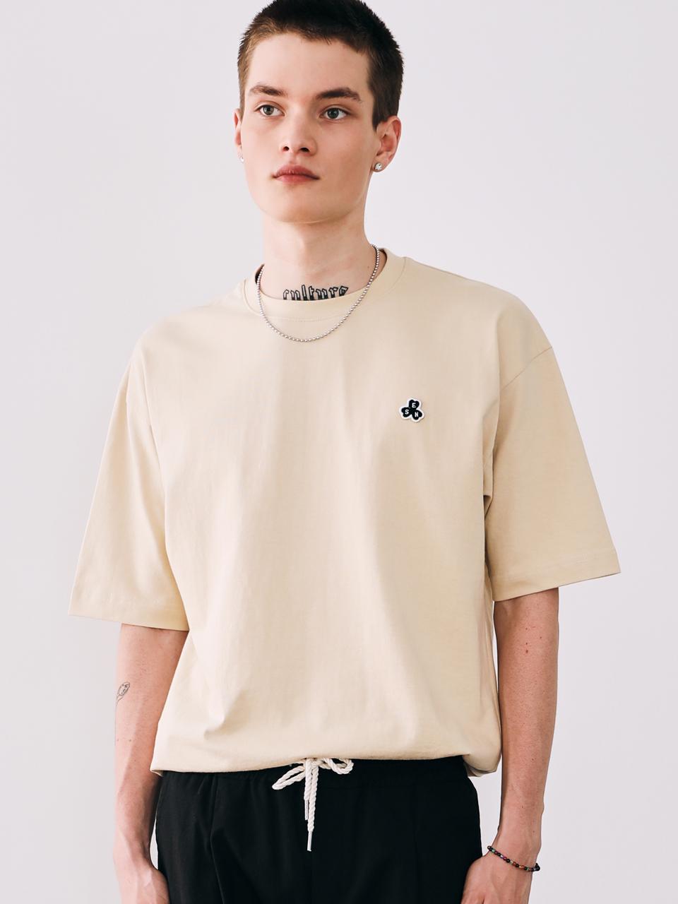 Iesn Signature Patch Short Sleeve T-Shirt Beige M