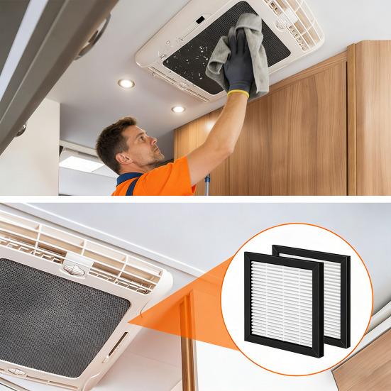 1 Set RV Roof Air Conditioner Gasket Kit EVA Self Adhesive RV Roof Air Conditioning Picture Frame Gasket Leveling Pads Waterproof Seal Insulation Kit