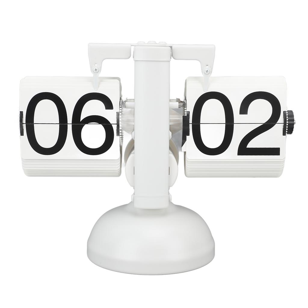 Flip Clock Large Number Battery Powered 304 Stainless Steel Tabletop Retro Flip Clock for Home Office 24 Hours