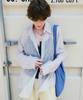 LOEIL Sheer Stripe Oversize Shirt_Sky Blue