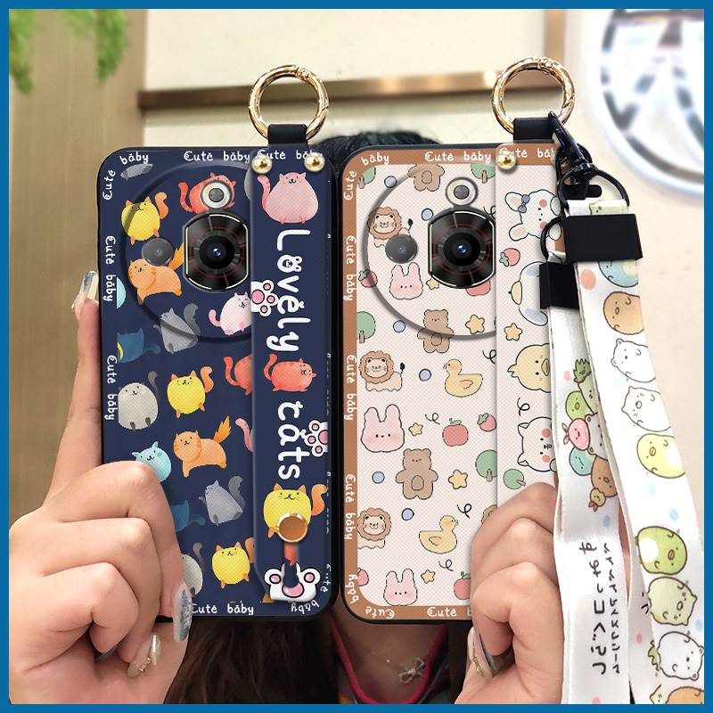 Ring Back Cover Phone Case For ZTE Nubia Focus Pro 5G Phone Holder Wrist Strap Silicone Shockproof Durable Anti-dust