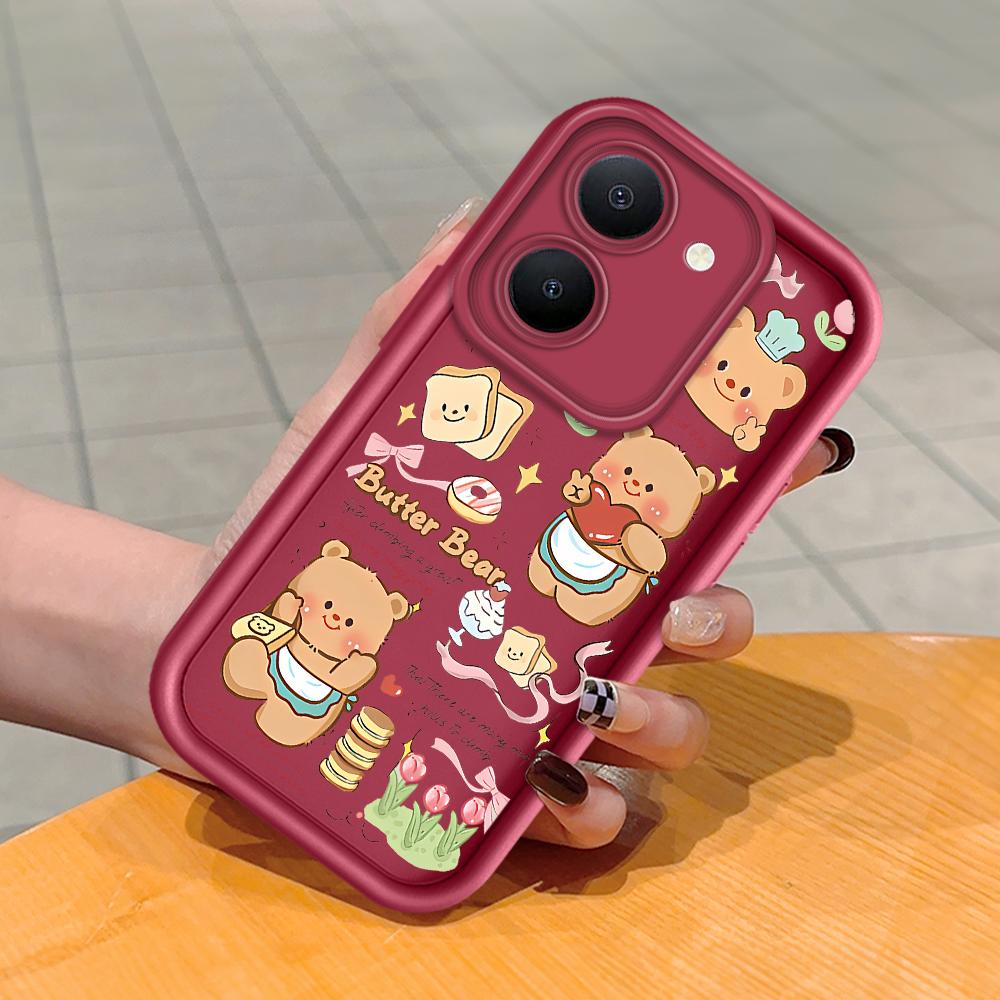 

Мягкий силиконовый квадратный чехол с рисунком лестницы для телефона, полное покрытие, противоударный защитный резиновый чехол для камеры для Vivo Vivo Y12 темно-красного