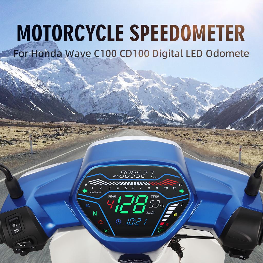 For EX5 Class1 CX DX Digital Motorcycle Speedometer LED Dashboard RPM for Honda Wave100 CD100 for Alpha Ori for Tokyoda DY110-2F