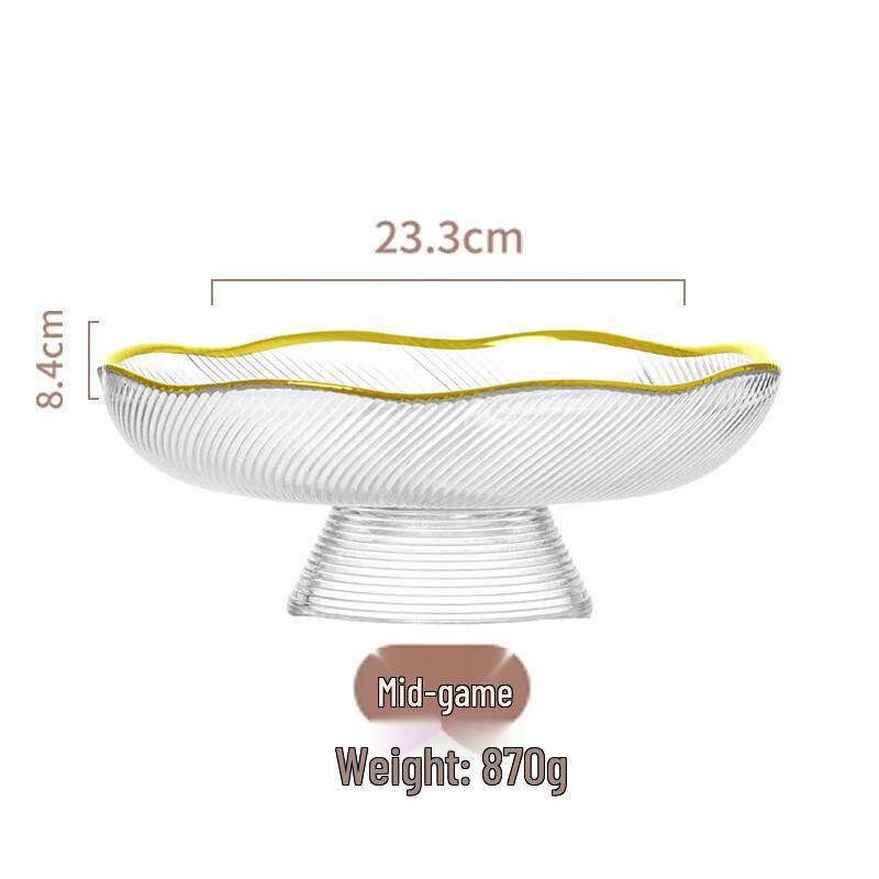 Huihuang High-footed Glass Fruit Plate