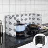 Protector contra salpicaduras de cocina Impresión de hojas moderna Plegable Resistente al calor Antiadherente Cocina de 3 lados Estufa para freír Tapa de metal con aislamiento de grasa a prueba de aceite