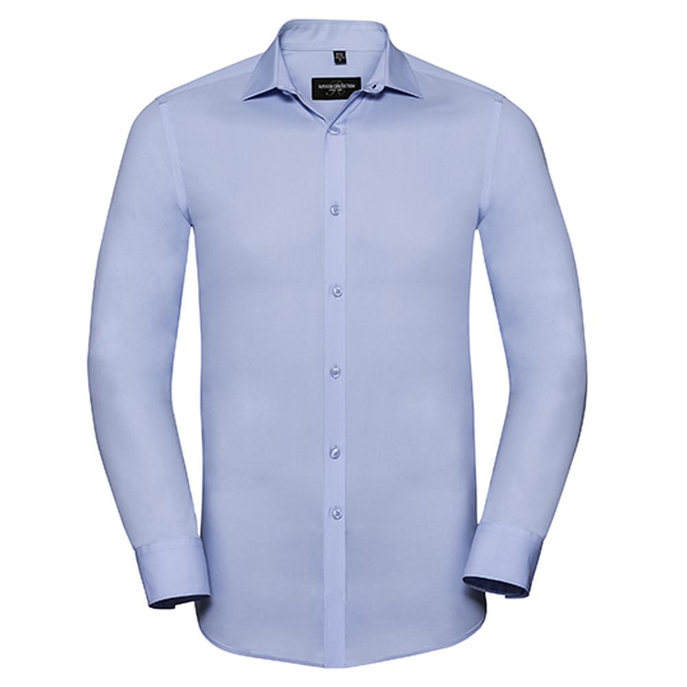 Russell Collection Mens Ultimate Stretch Slim Long-Sleeved Shirt