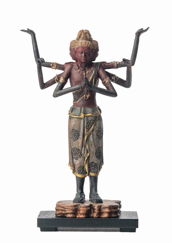 Miniature Buddha Ashura Wood Buddhist Buddha statue world (wooden boxwood) - carving, statue, figure, (GSBcol Ashura)