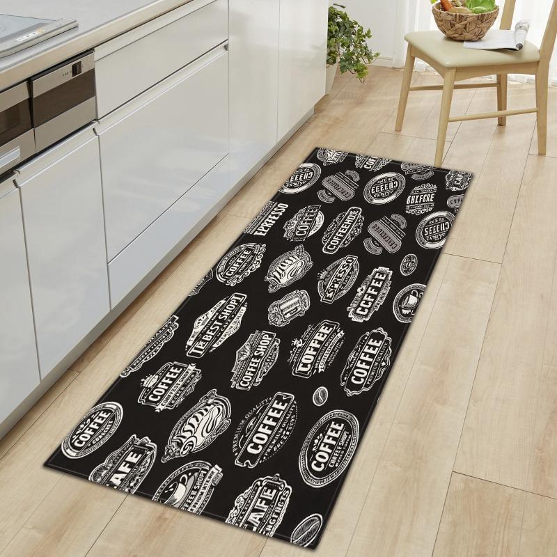Long Kitchen Mat Minimalist Gray Utensil Runner Rug Anti Slip Floor Mat Soft Wear Resistant Suitable for Kitchen Decor
