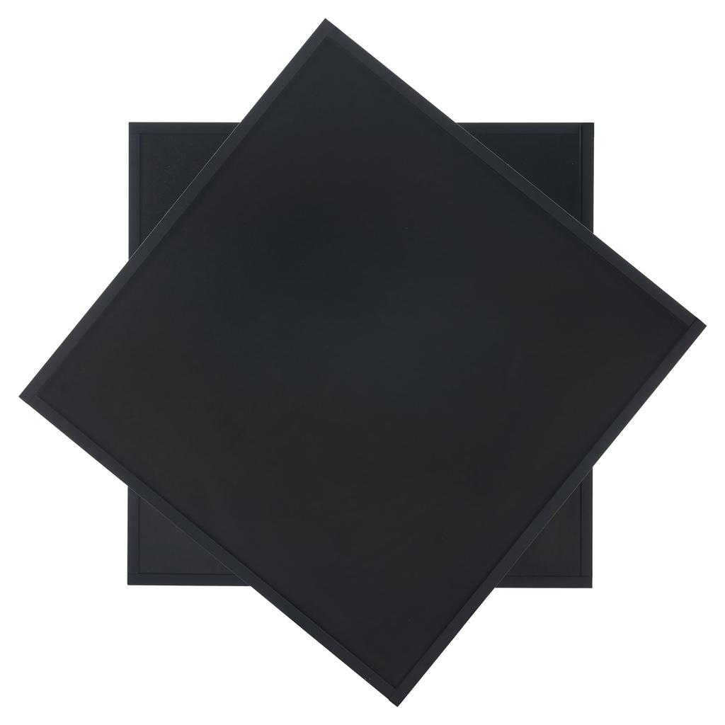 Couchtisch quadratische Drehbarer Moderner 2 Schubladen, kreativer Sofatisch Kaffeetisch, Beistelltisch Mitteltisch Home Office, Schwarz