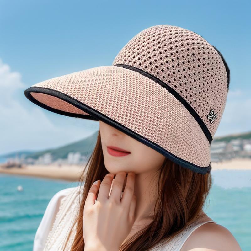 Sunshade Hat for Women In Summer Face Covering, Large Eave Sun Protection Fashionable and Versatile Empty Top Hat for Summer