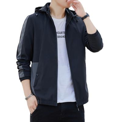 Spring and Autumn Leisure Zipper Hooded Pilot Jacket Men's Youth Zipper Jacket