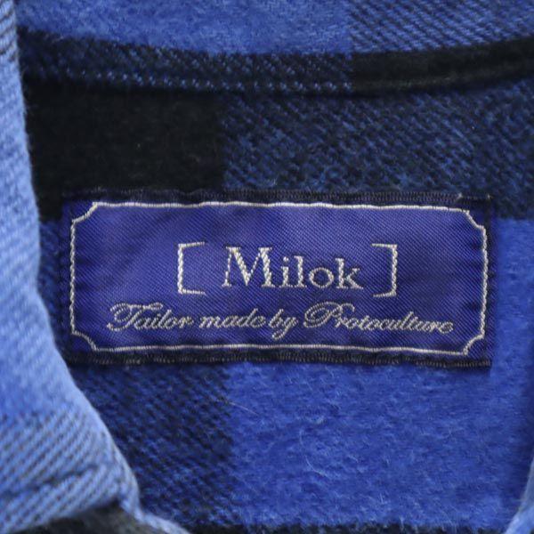 Milok made in Japan Gingham Check Pattern Long sleeve shirt S Men's Used
