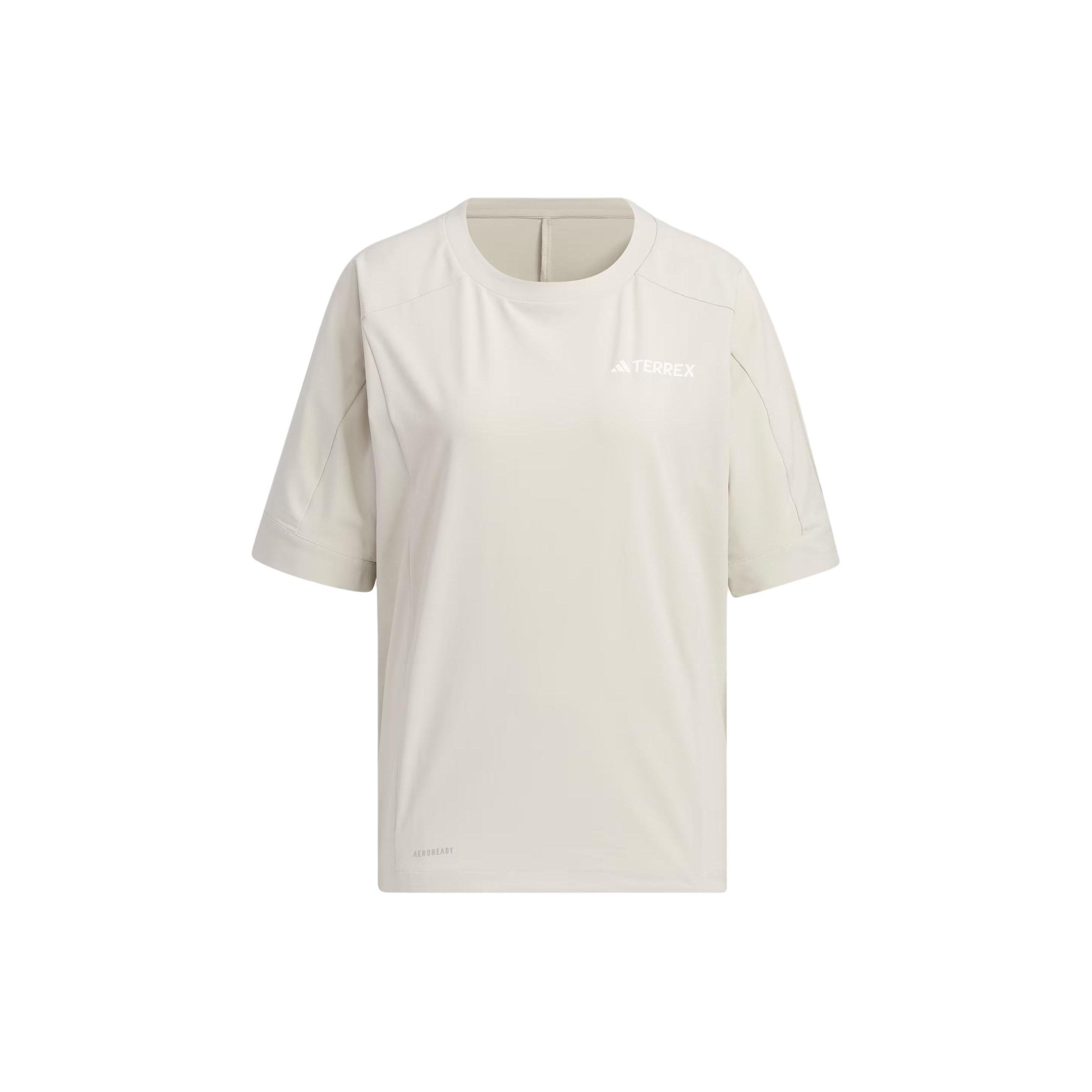 Adidas Aeroready Solid Logo Outdoor Quick-Dry Sports Short Sleeve Women T-Shirts Light-Gray IX0116 XL