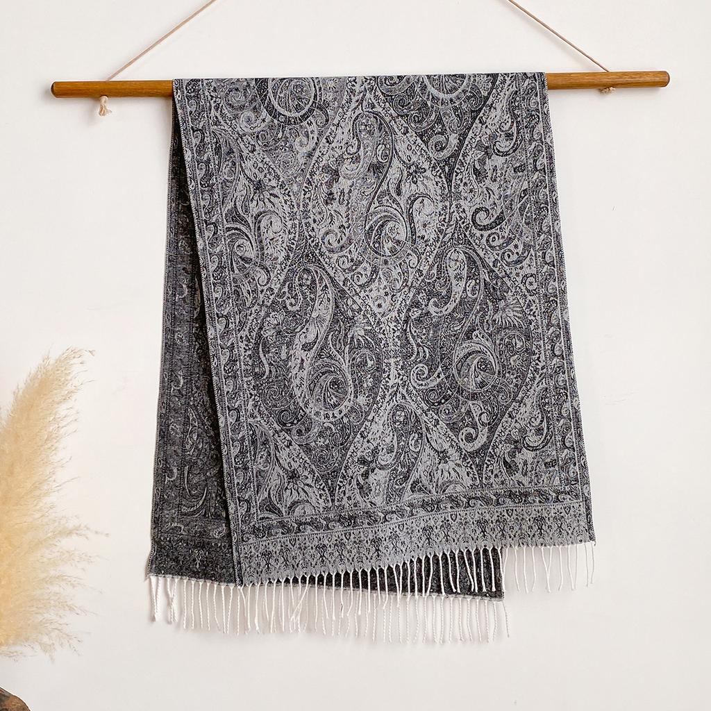 025 Imitation Cashmere Jacquard Scarf Shawl Fringed Retro Cashew Flower Ethnic Style Dual-use