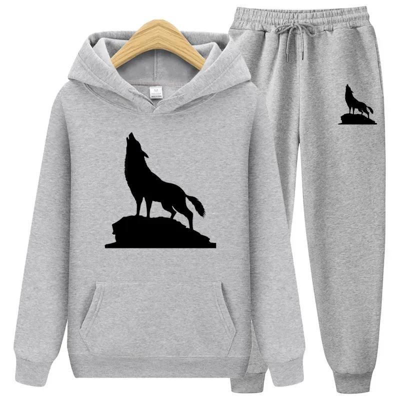 2023 Autumn Winter Hoodie Suit Men's Trousers Leisure Running Sports Sets Men Print Two-Piece Set Male Fashion Jogging Tracksuit