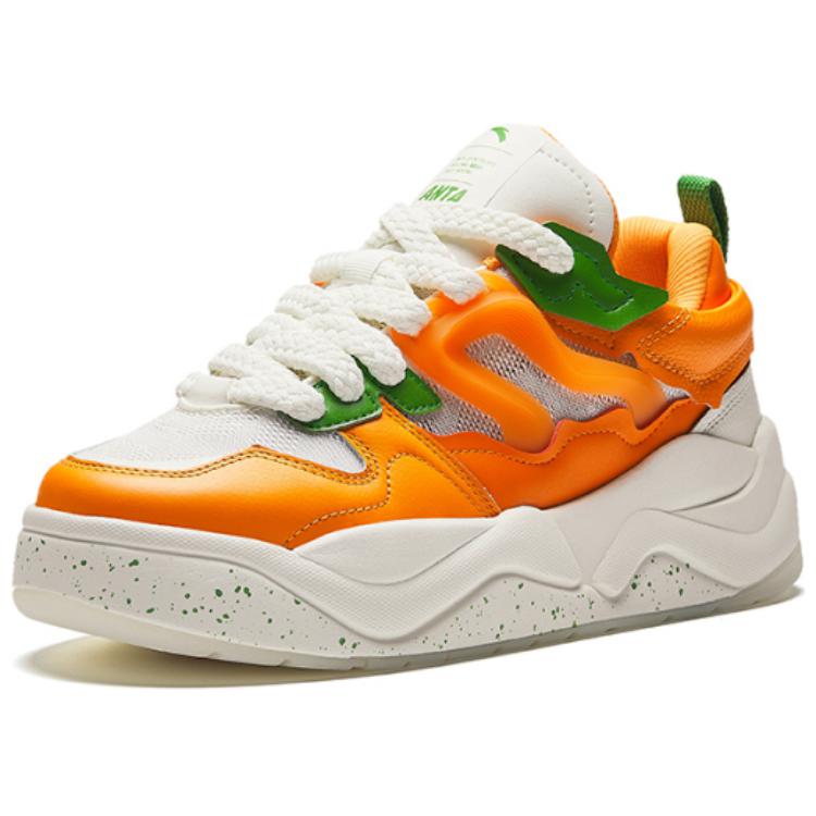 Anta Comfortable Thick Sole Non-Slip Wear-Resistant Height Increasing Low-Top Sneakers Men Sneakers Orange 112428091-1