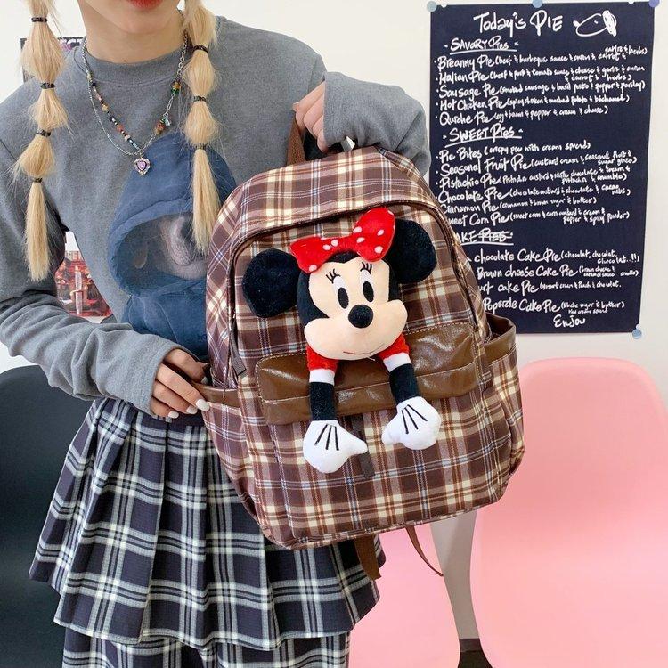 Schoolbag Cute Girl Mickey Backpack Schoolbag Korean Version Minnie Girl Middle and High School Students Large Capacity High Value Backpack