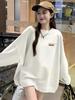 Chic European American Style 2025 Autumn/Winter Letter Print Hoodie for Women