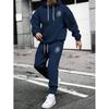Mens Winter Hooded Sweatshirt Pants Set Animal Paw Print Sportswear Casual Streetwear Outfit