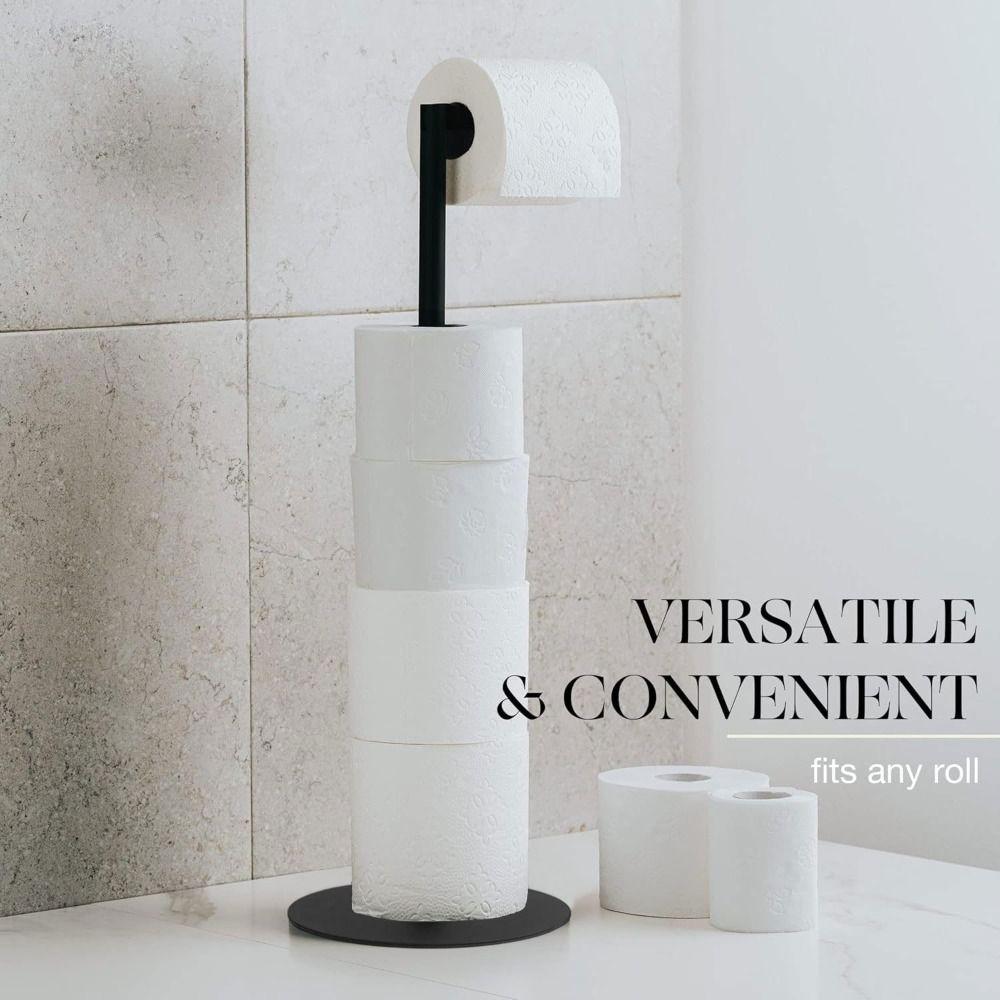 Rustproof Free Standing Toilet Paper Holder Stainless Steel Roll Paper Storage Rack  Bathroom