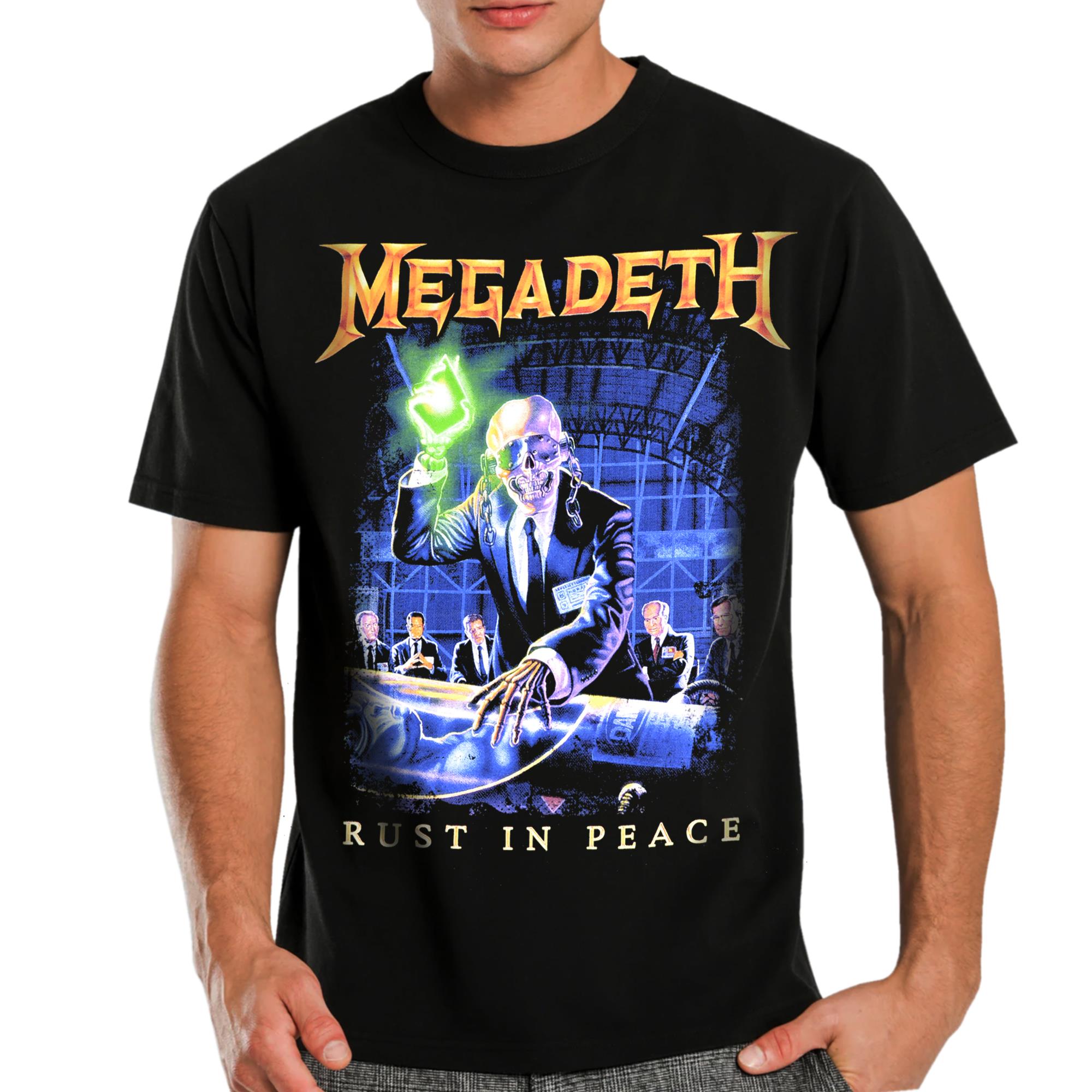 MEGADETH Футболка с принтом рок-группы Мужская модная повседневная одежда Футболка с коротким рукавом Свободная удобная футболка Повседневная мужская одежда M