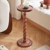 Retro Solid Wood Mini Coffee Table & Movable Side Table with Storage