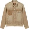 Levis Denim Wanderer Series Fw24 Loose Straight Collar Long Sleeve Denim Jacket Men Jackets Khaki 0015E-0007