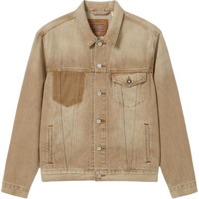 Levis Denim Wanderer Series Fw24 Recta Holgada Cuello Largo Manga Larga Chaqueta Vaquera Hombre chaquetas Caqui 0015E-0007