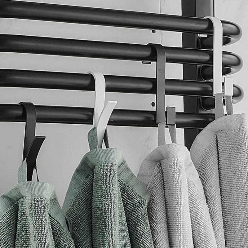 New Hook Bathroom Towel Hanger Rack Radiator Rail Bracket Coat Hook Clothes Scarf Rack Removable Space Aluminum Hook