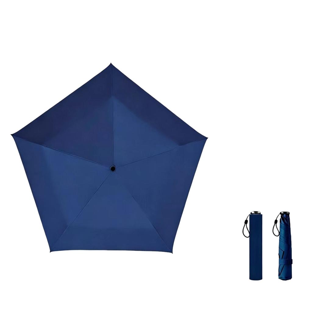Women's Ultra Light 5-Rib Fold Travel Umbrella with Thickened Black Coating, 91cm Large Canopy, Windproof, Portable for Commuting and Beach