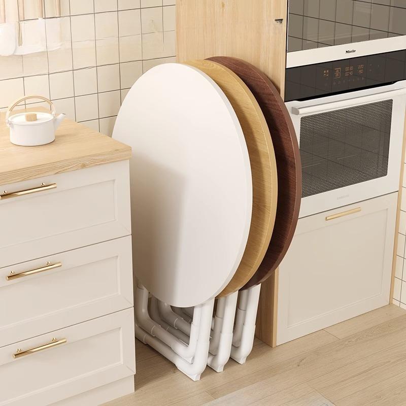 Foldable table Household simple dining table Small apartment eating round table Balcony small table Outdoor stall table
