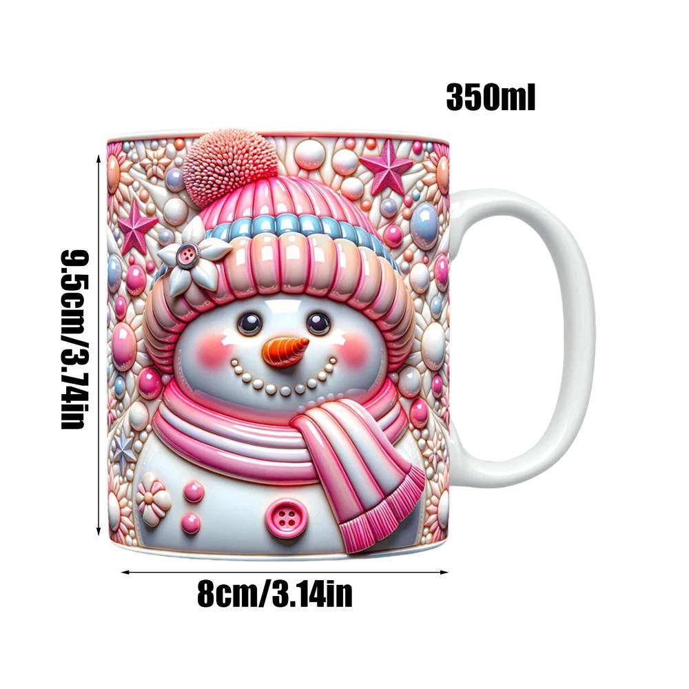 Ceramiczny Kubek do Kawy Ręcznie malowany 3D Świąteczny bałwanek filiżanka do kawy Herbata Filiżanki do gorącej herbaty Kubek do herbaty z mlekiem Kubek śniadaniowy Kubek kuchenny kubek do wody