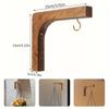 2pcs Nordic Style Wooden Bead Hooks, Versatile Double-Layer Wall Hanger for Pots, Towels & More, Simple Install for Home Decor