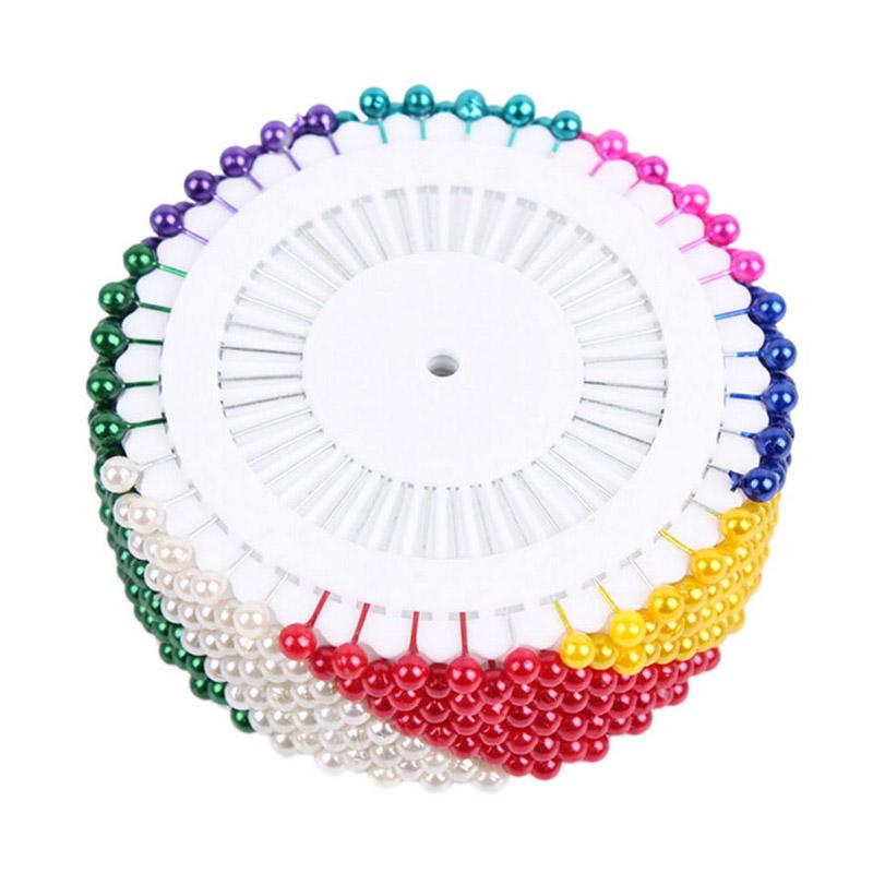

480 Pcs Sewing Locating Straight Pins Imitation Pearl Beads Head Needles